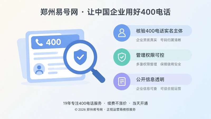400电话实名与管理核验示意图